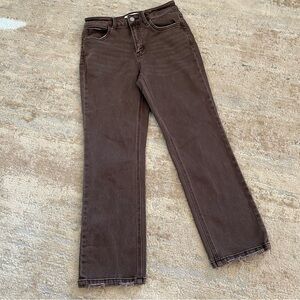 Vervet Flying Monkey Gray Straight Leg High Rise Jeans Distressed Raw Hem: 27P